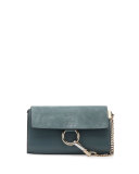 Faye Suede/Leather Wallet-on-a-Strap