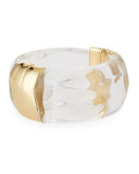 Liquid Side Hinge Cuff Bracelet, Clear