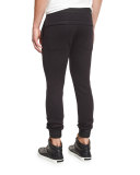 Curved-Leg Track Pants, Black