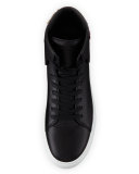 90mm Leather Sneaker W/Sequined Feather, Black