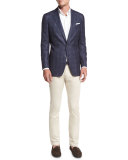 Rutherford Plaid Soft Sport Coat, Starlight Blue