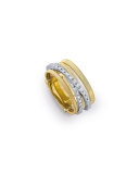 Goa Five-Row Crossover Ring with Diamonds