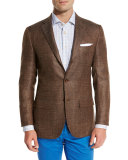 Cashmere-Blend Three-Button Sport Coat, Brown