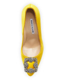 Hangisi Satin Crystal-Toe Pump, Yellow