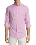 English Performance Glen Plaid Sport Shirt, Pink