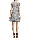 Brianna Peplum Lace Cocktail Dress, Light Blue/Black