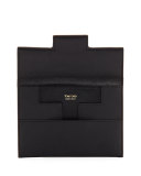 T Grained Leather Passport Holder, Black
