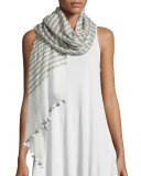 Lightweight Hand-Loomed Striped Scarf, Rain