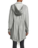 Snap-Front Hooded Anorak Jacket, Gray