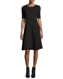 Short-Sleeve Fit & Flare Dress