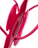 Flower Leather Shoulder Bag, Pink