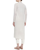 Washable Linen Crepe Maxi Cardigan 
