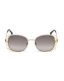 Square Metal Open-Inset Sunglasses, Gold