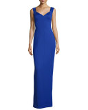 Sleeveless Ponte Sweetheart Gown, Sapphire