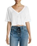 Connor Cropped Boxy Linen Tee
