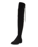 Paloma Suede Over-the-Knee Boot, Black