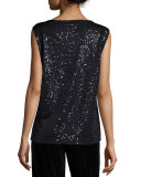 Sequined Scoop-Neck Tank
