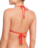 Talisay Printed Halter Swim Top, Poppy Red Pylos