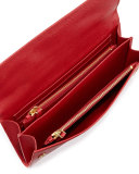 Saffiano Flap Travel Wallet, Red (Fuoco)