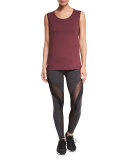 Aura Strappy-Back Performance Tank, Wine