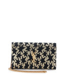Monogram Stars Flap Wallet-on-Chain, Gold/Black