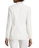 Two-Button Cotton-Blend Jacket, Ivory