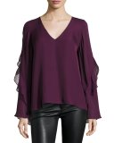 Makenna Lace-Combo Silk Top