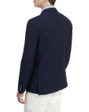 Seersucker Two-Button Sport Coat, Navy