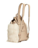 Nancy Leather Faux-Fur Backpack