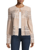 Lace & Suede Topper Jacket