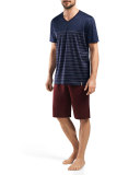 Giorgio Short-Sleeve Lounge Shirt and Shorts Set, Stripe