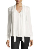 Claire Tie-Neck Georgette Top