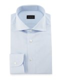 Micro-Grid Dress Shirt, Light Blue