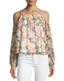 Maylin Cold-Shoulder Floral-Print Blouse, Multi Colors