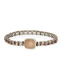 Pale Quartz Crystal Bracelet w/Carved Station, Multi