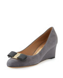 Mirabel Suede Wedge Pump, Smoke