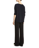 Crewneck Long-Sleeve Blouse
