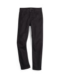 Terry-Lined Slim-Fit Jeans, Black, Size 8-16