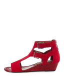 Eden Dual-Buckle Wedge Sandal