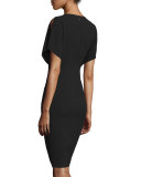 Lourdes Short-Sleeve Sheath Dress, Black