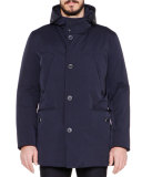 Stadium Down-Fill Hooded Coat, Navy
