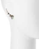 Crystal-Encrusted Climber & Stud Earring Set, Mother-of-Pearl