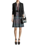 Sleeveless Kaleidoscope A-Line Dress, Dark Green