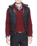 Hooded Flannel Puffer Vest
