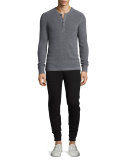 Double-Knit Drawstring Sweatpants, Black