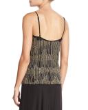 Silk Beaded-Fringe Camisole, Black
