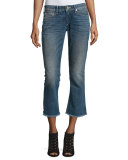 Karlie Bell-Bottom Cropped Jeans, Blue Z