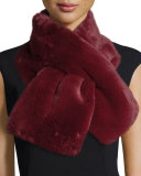 Faux-Fur Pull-Through Scarf, Burgundy