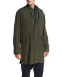 Canvas Utility Parka Jacket, Olive