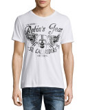 Logo & Skull Short-Sleeve Graphic Tee, White